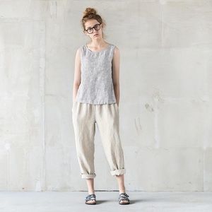 Linen loose fit pants